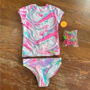 Girls two piece swim suit size small children’s place